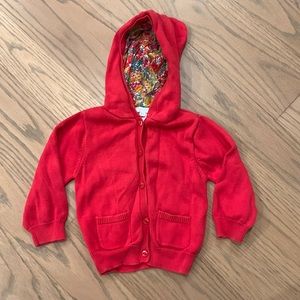 Jacadi cotton cardigan sweater w Liberty print lining, size 18 months